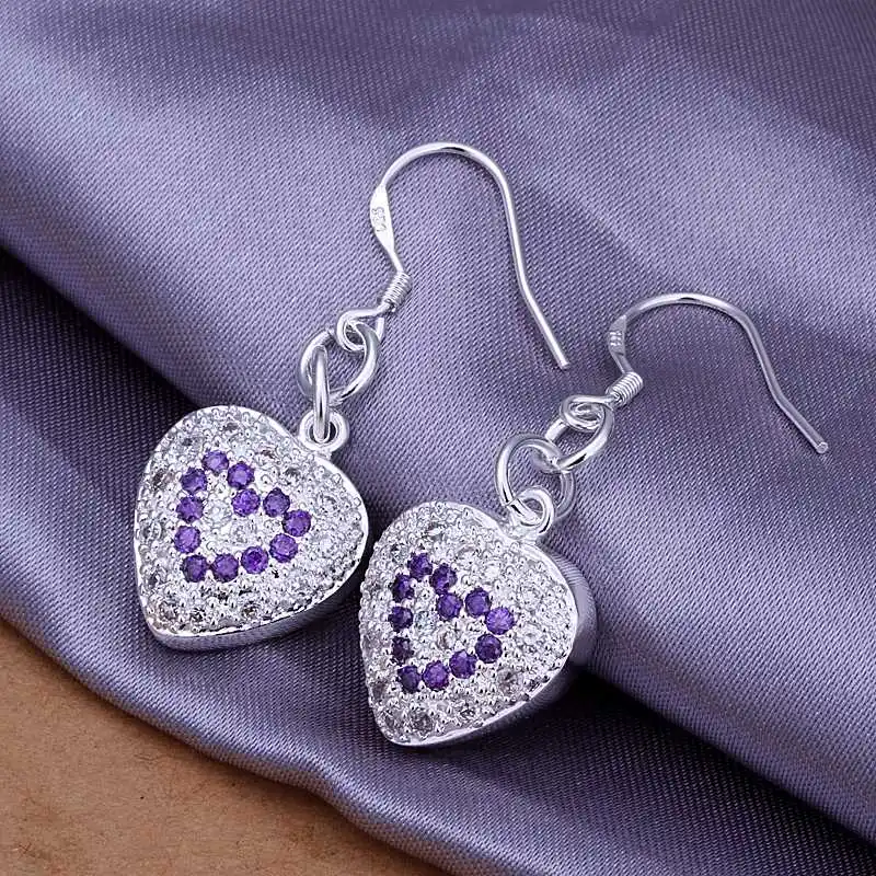 Free Shipping 925 Sterling Silver Earring Fine Fashion Plated Zircon Clip Stud Jewelry SMTE287 | Украшения и аксессуары