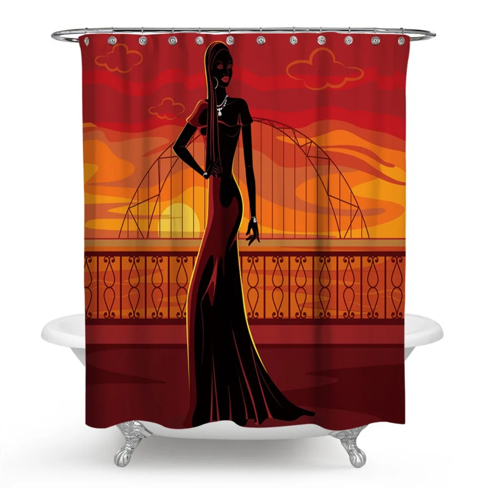Новинка 2019 занавеска для душа в африканском стиле женщин забавная ванной комнаты