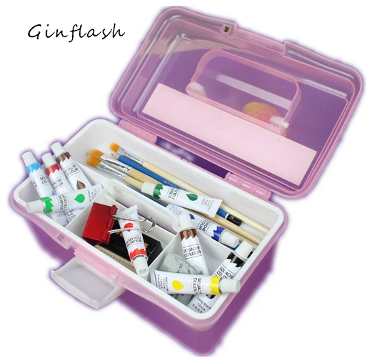 

1PC New Clear Rectangle Nail Art Makeup Brush Pen Container holder Tool Case Plastic Nail box Empty Storage Box ACT015