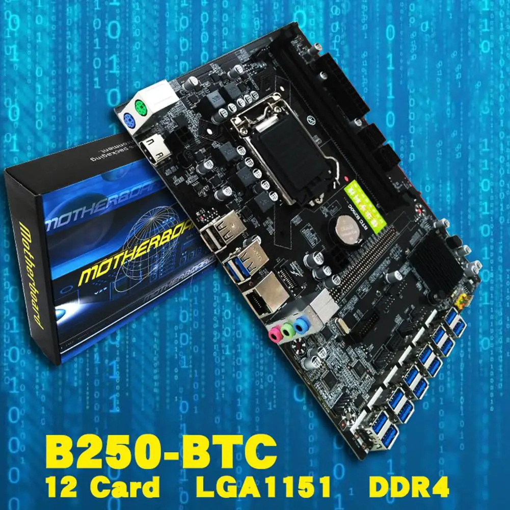 EastVita B250 BTC материнская плата LGA1151 процессор DDR4 память 12 карт USB3.0 адаптер расширения настольный компьютер материнская плата qr19