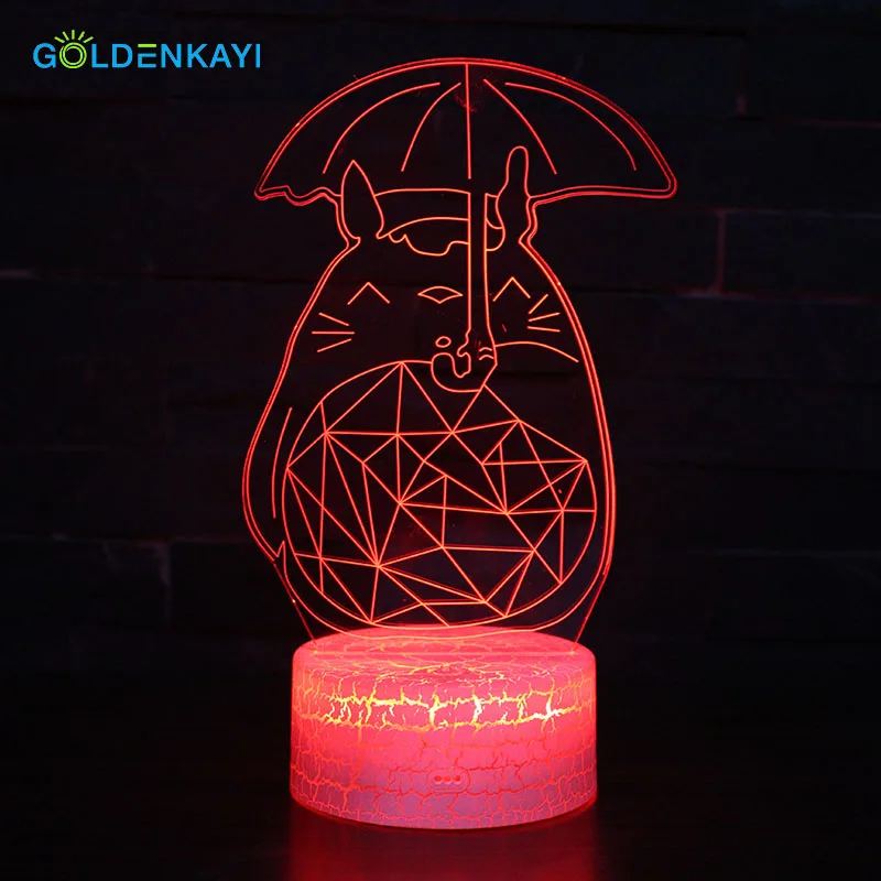 3D Totoro LED Оригинальное ночное освещение атмосферная лампа Мультяшные игрушки
