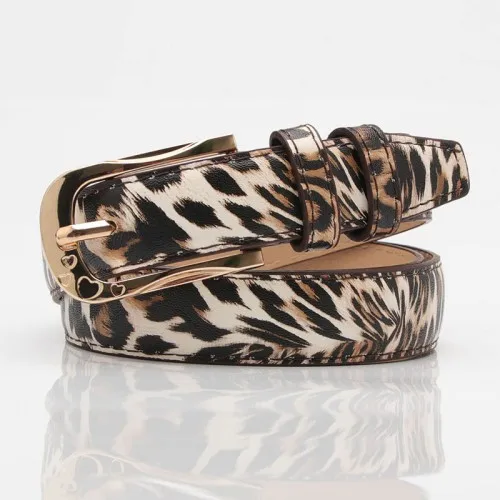 Leopard print Cody steel женский модный ремень индивидуальность пряжка кожаный женский ремень высокое качество ремень ремни женский простой сплошной цвет - Цвет: Leopard print