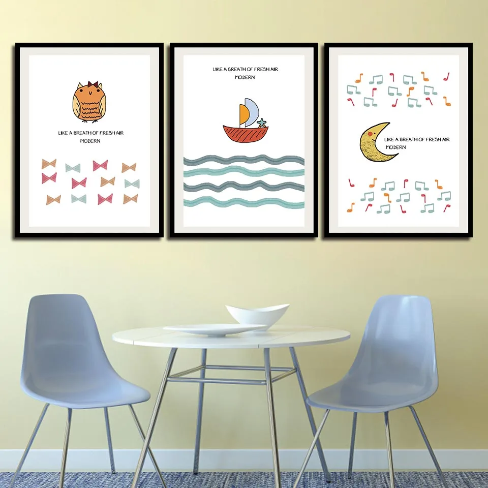 Синие облака Луна питомник Холст стены художественные плакаты и принты большой