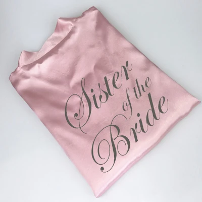 sister of the bride C& Fung темно-розовый халат железно-серое писающее кимоно для невесты Атласный халат Свадебный пеньюар Femme сестра мать невесты халаты - Цвет: sister of the bride