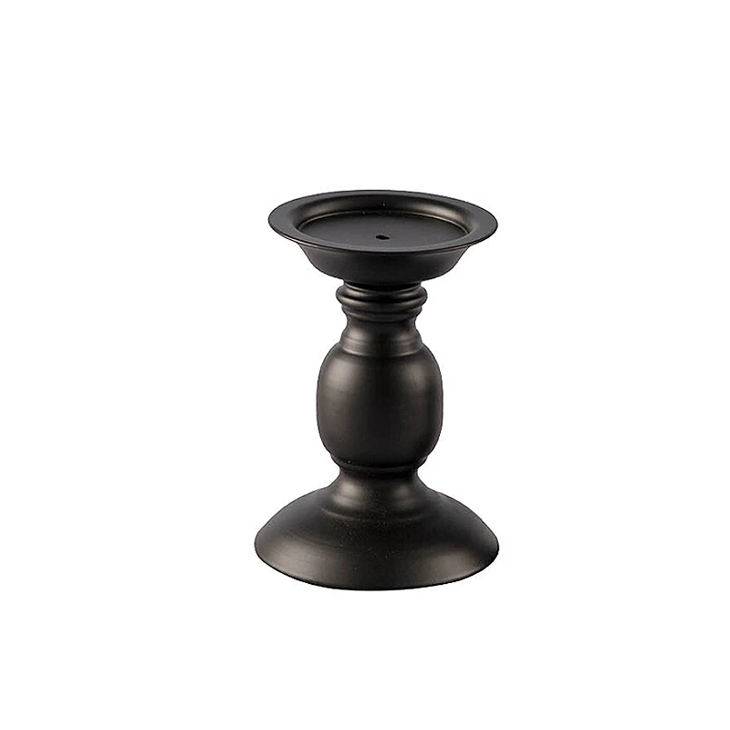 black small size Золотые подсвечники, металлический подсвечник, ваза для цветов, стол, Центральная деталь, Цветочная стойка, дорожное украшение, свадебное украшение - Цвет: black small size