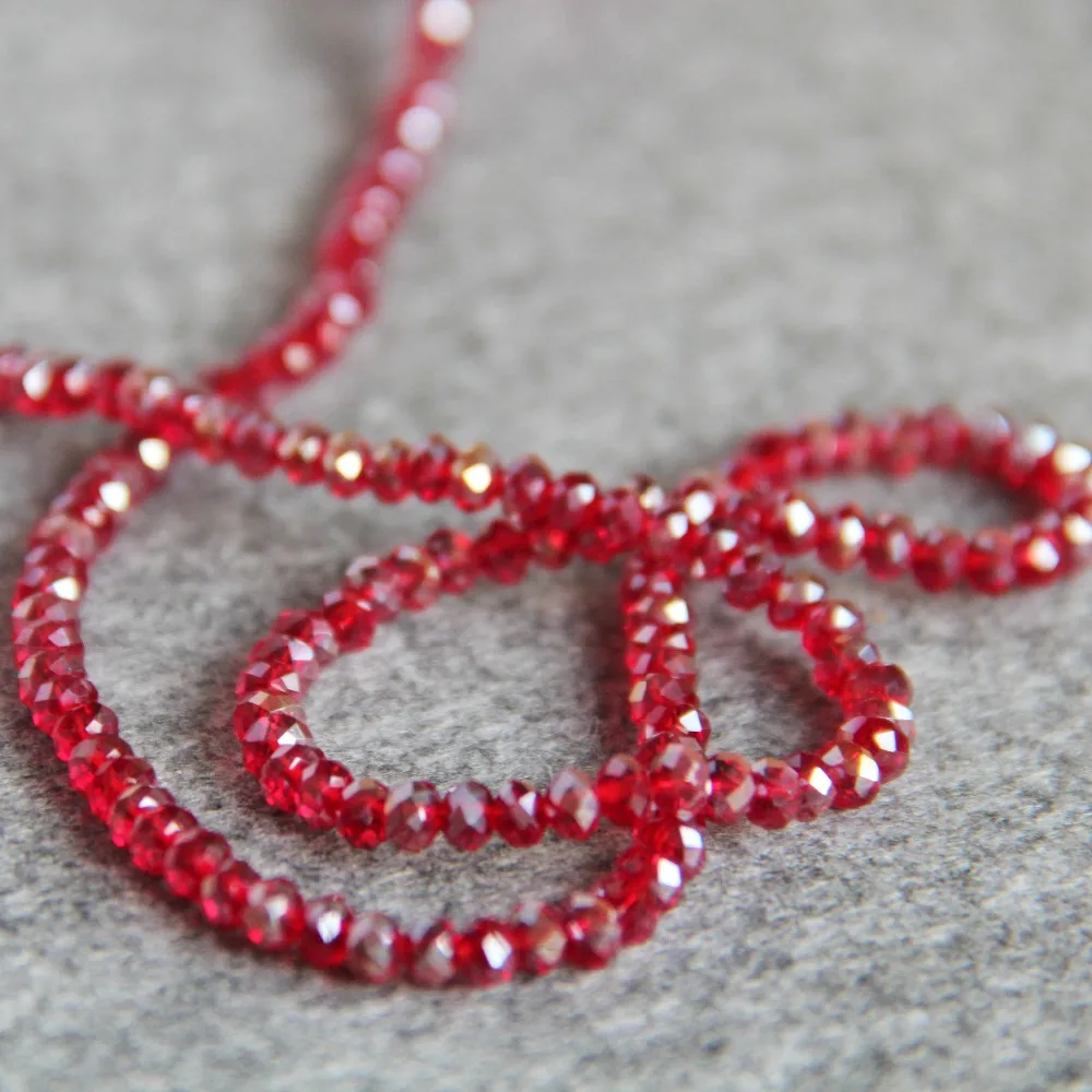 New For Necklace&ampBracelet 3*4mm Faceted Red AB+ Colorful Glass Crystal Beads Stone Loose 15inch DIY Fashion Jewelry Making | Украшения и