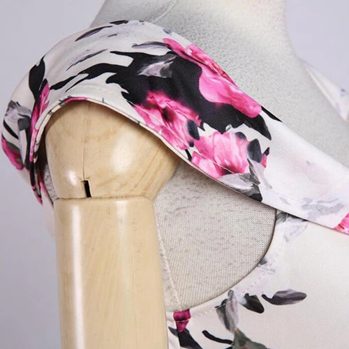 Женская Мода Лето Сексуальная Повседневная Цветочный Печати Рукавов Ремень V