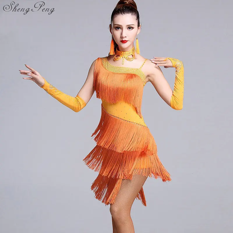 Новинка 2018 танцевальные платья для бальных танцев сальсы с кисточками