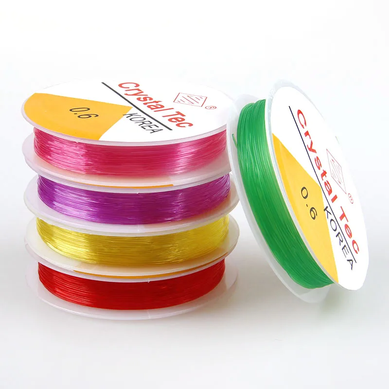 10 рулонов разноцветная эластичная тянущаяся леска 0 6 мм для браслетов своими