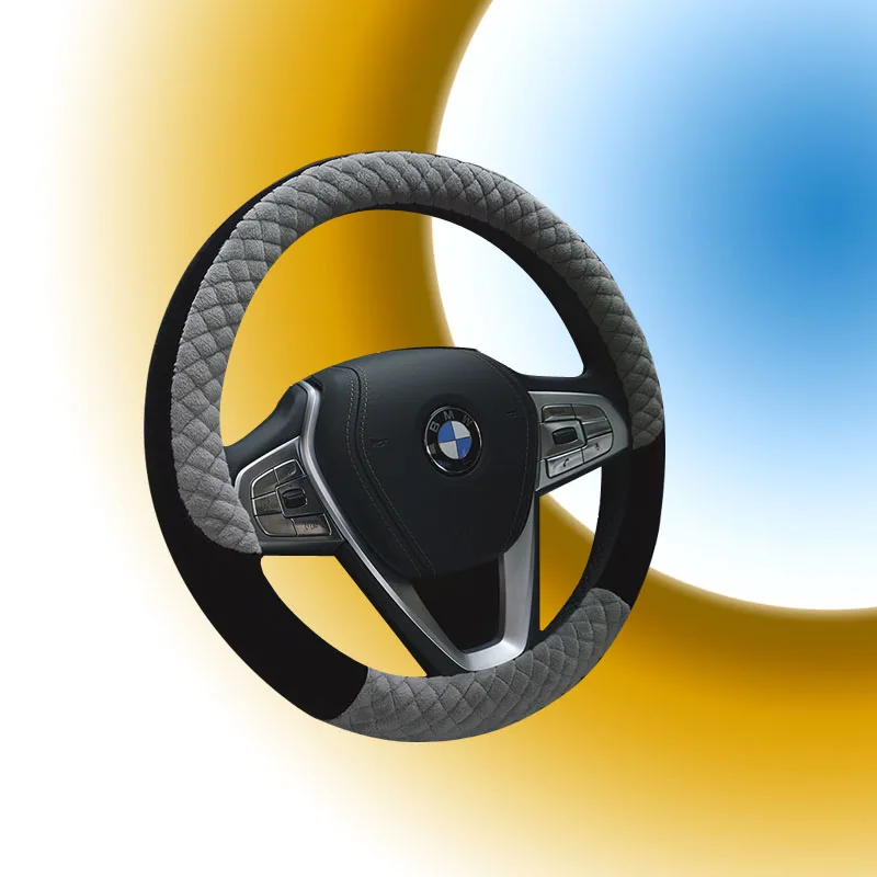 Высокое Качество Зимний Чехол на Руль С Подогревом Машина Зима Плюшевые Мягкий