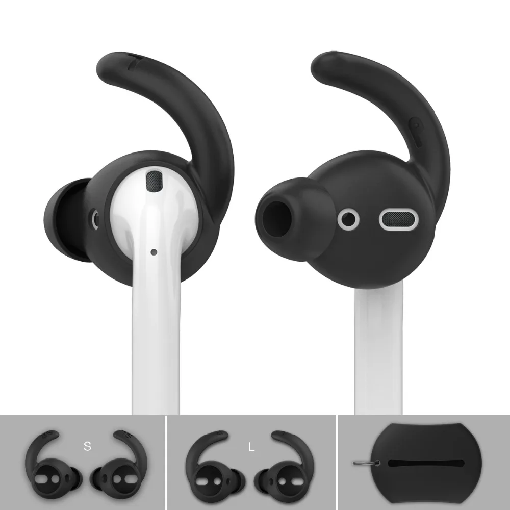 Силиконовый чехол для Airpods 2 + наушники-вкладыши с защитой от потери защитная