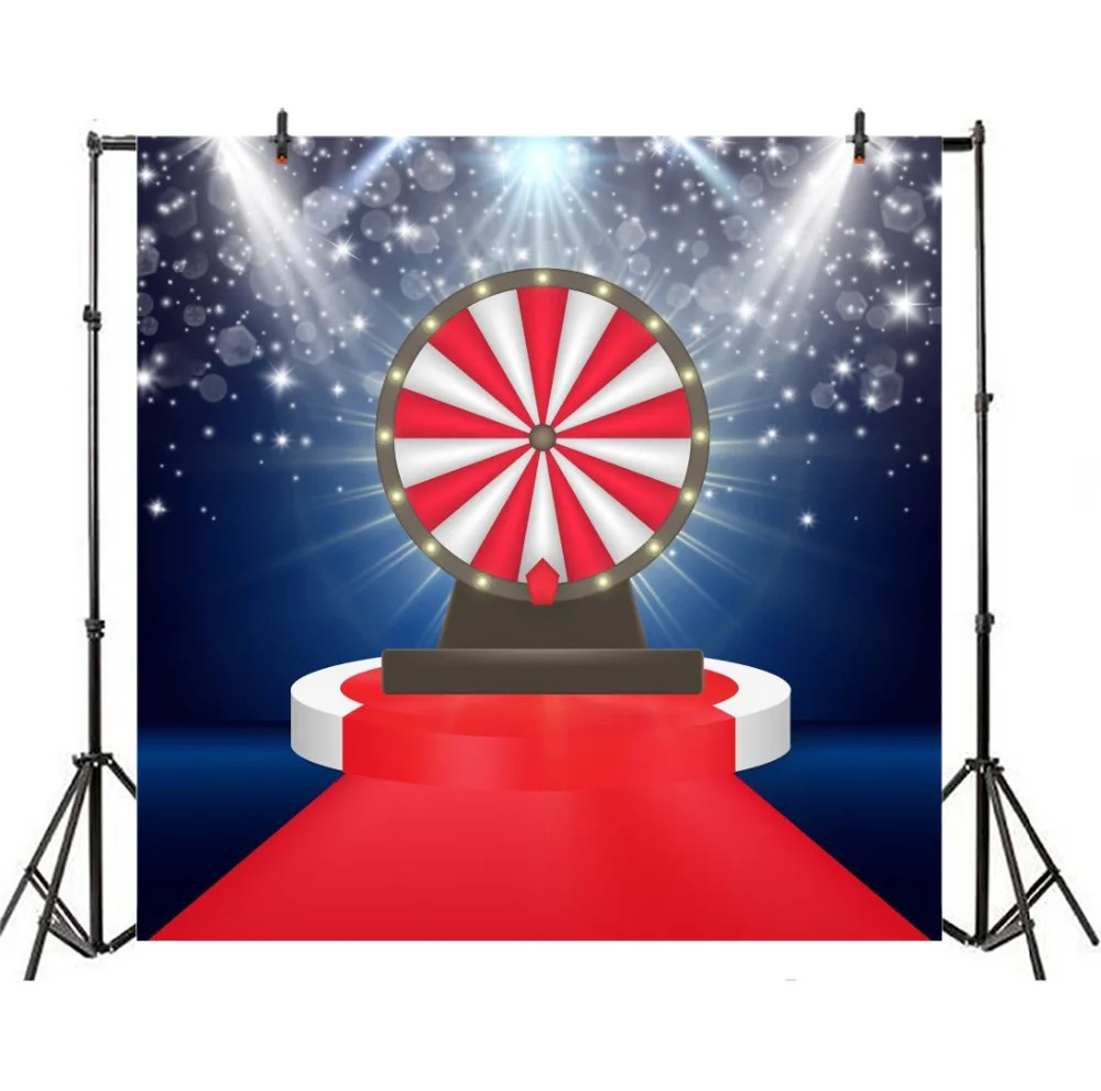 Laeacco этап Red Carpet фонов блестящие Spotlight Колесо Фортуны для портретной фотографии Фоны Photocall Фотостудия