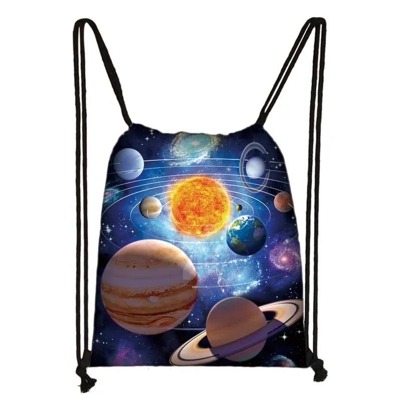 Galaxy / starry night print drawstring bag women travel bag fashion teenager girls canvas softback backpack female storage bag - Цвет: skdxk05