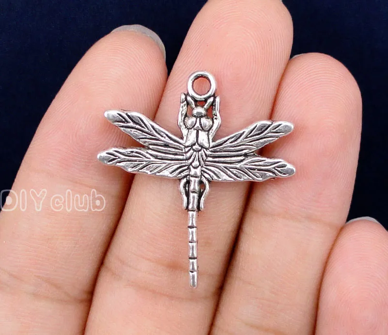 30 шт-старинная Серебряная Стрекоза Подвески 29х32мм | Украшения и аксессуары