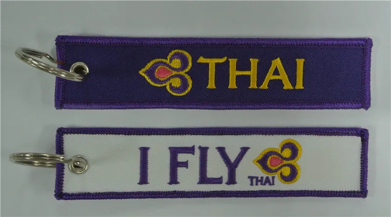 I Fly Thai Thailand вышитый брелок с индивидуальным вышитым логотипом принимаем любые
