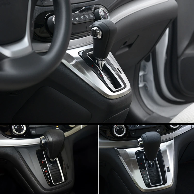 Для HONDA CRV CR-V 2012 2013 нержавеющая сталь титановая черная панель переключения передач отделка автомобильные аксессуары