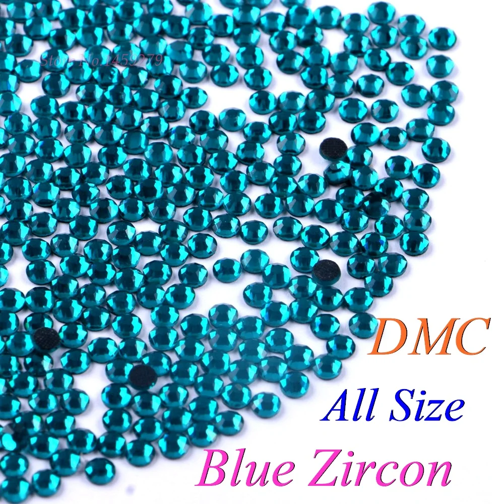 Стразы DMC из голубого циркона SS6 SS10 SS16 SS20 стеклянные кристаллы горячей фиксации