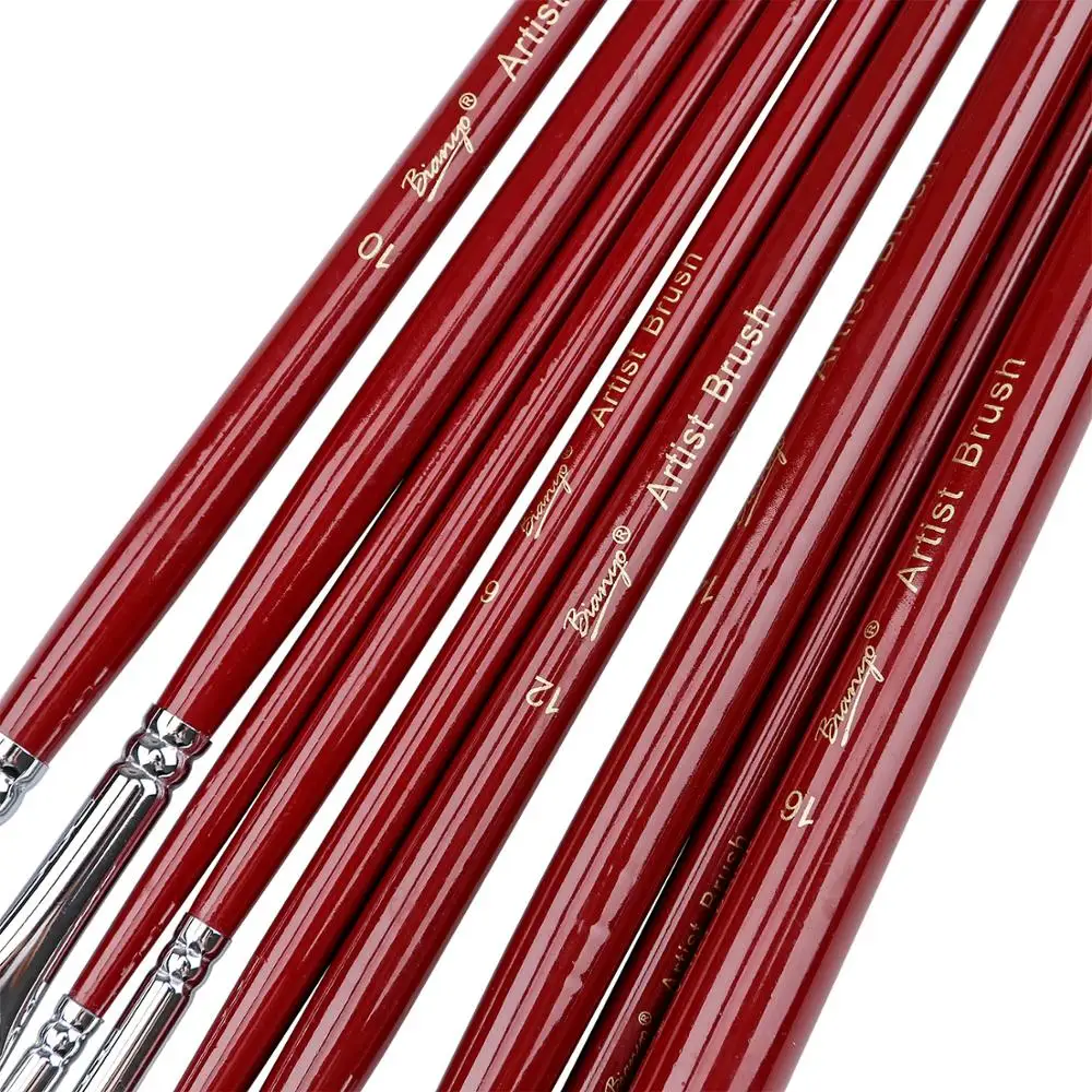 Набор кистей для рисования с нейлоновым ворсом длинной ручкой акриловая кисть