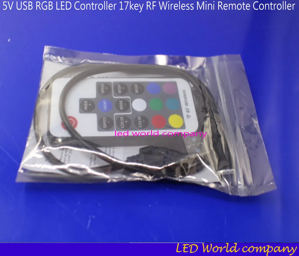 DC 5 в USB RGB светодиодный контроллер 17 клавиш RF беспроводной мини пульт