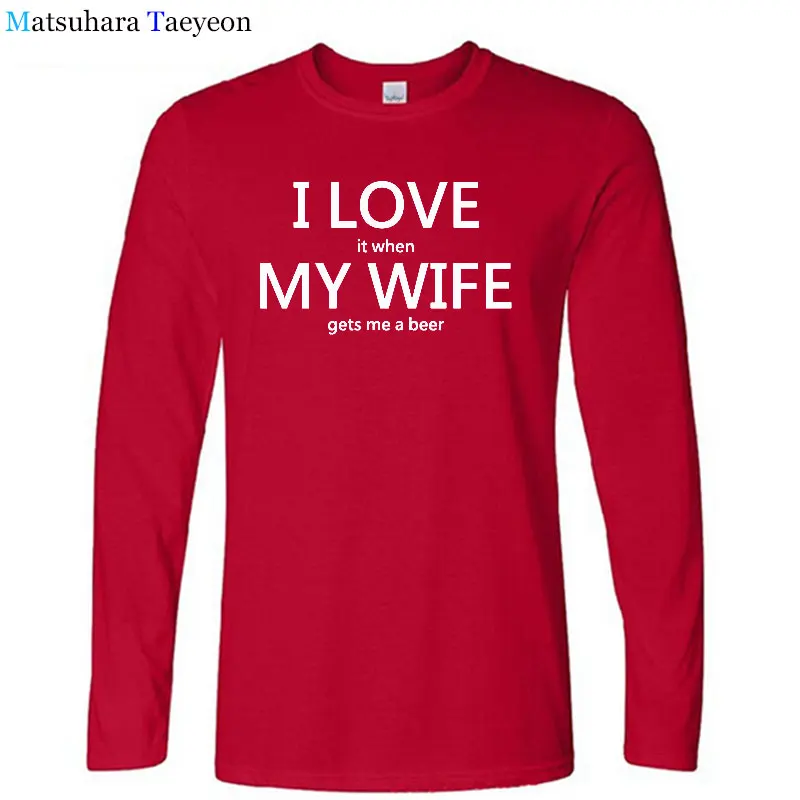 Новая летняя футболка с надписью I Love My Wife забавное пиво юмором Мужская хлопковая