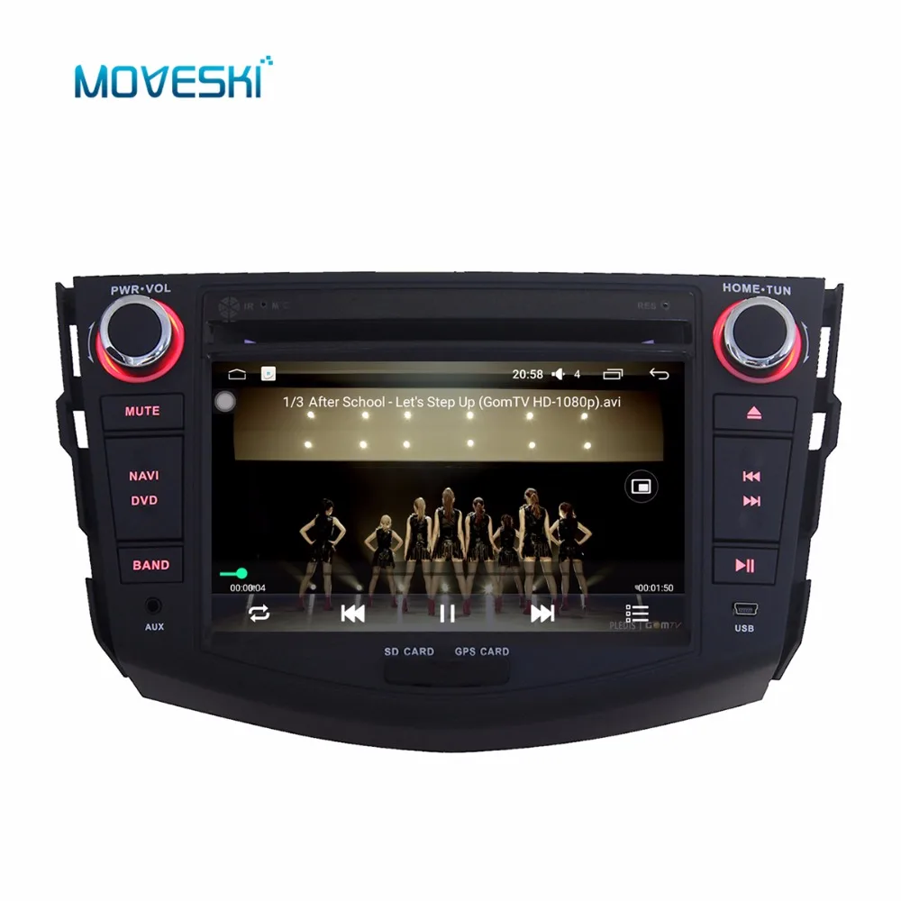 Moveski J8820 Android 6.0 Car Stereo 7 inch for Toyota RAV4 2006-2012 HD 1024*600 Quad Core 2GB Flash +32GB TV WiFi Camera OBD2 |