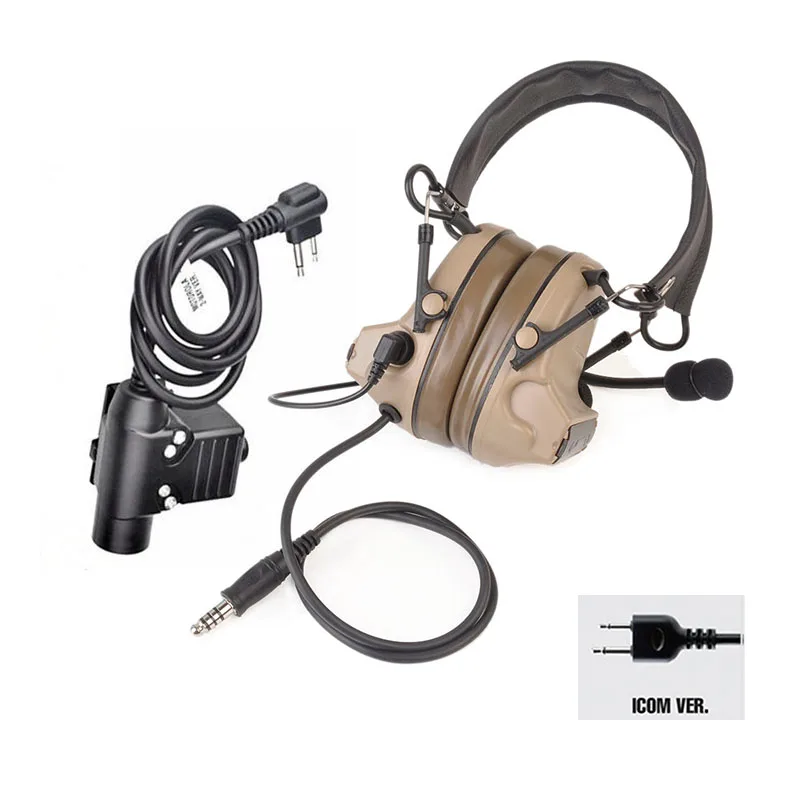 Ztac softair Peltor Comtac 2/ii Военная гарнитура шумоподавление для охоты с PTT u94 Motorola midland plug Z041 DE+ Z113 - Цвет: HEADSET PTT IC