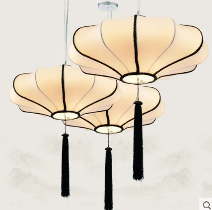 Современный новый светильник в китайском стиле ручная роспись Ткань Искусство