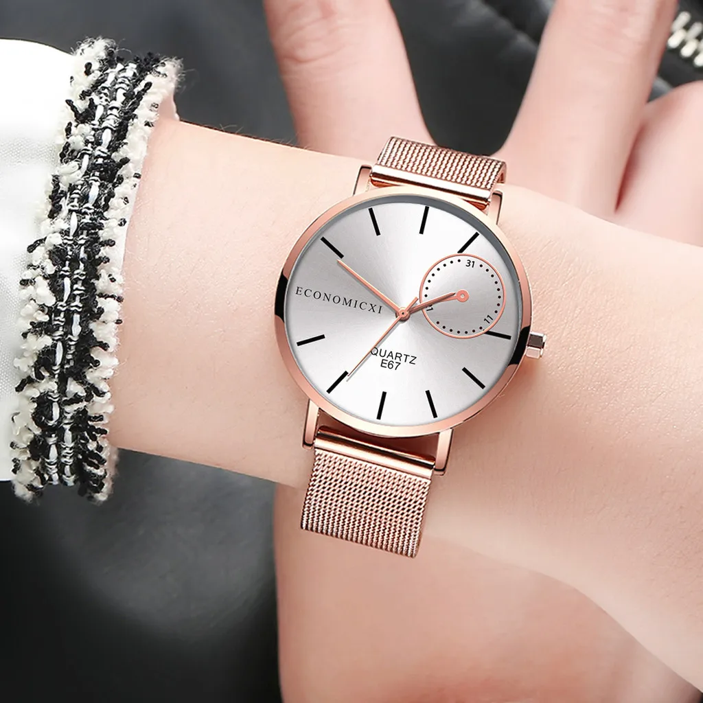 Женские повседневные часы OTOKY Классические кварцевые в клетку ремень бесплатная