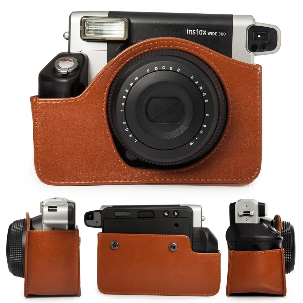 Портативный винтажный кожаный мини чехол для камеры Fuji Fujifilm Instax Wide 300|bag for|leather case