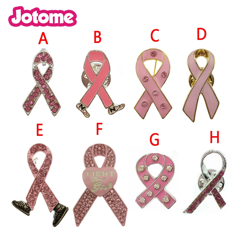 

50pcs/lot Free Shipping Official Pink ribbon Brooch Pin Breast Cancer Awareness Lapel Pin