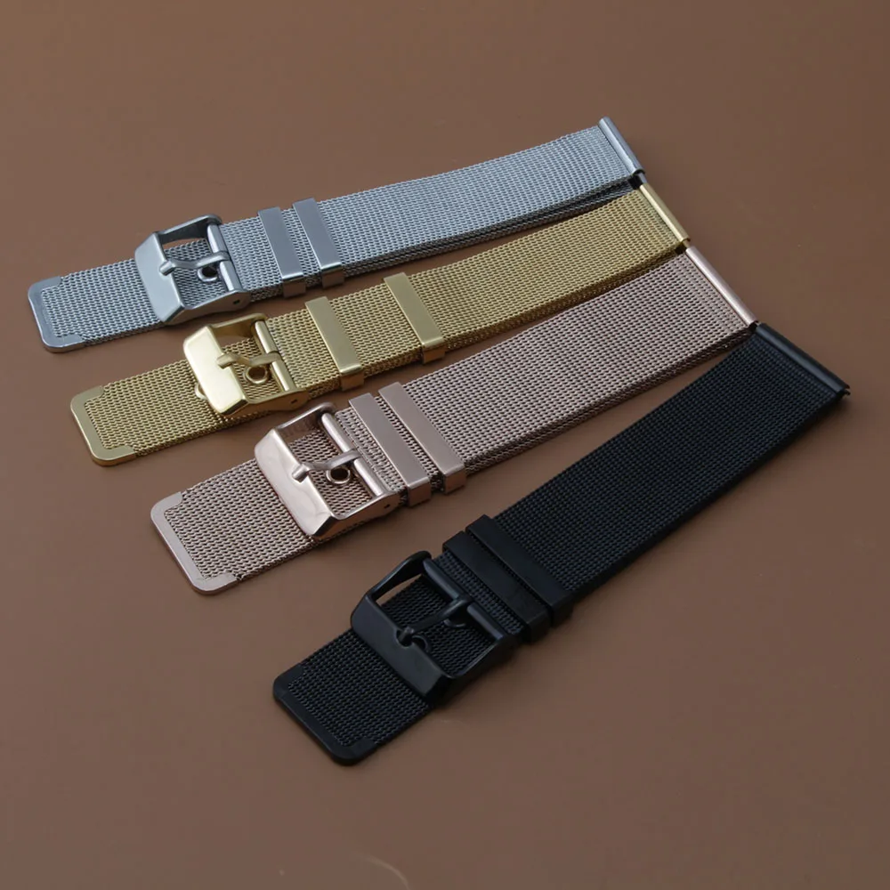 Ремешок из нержавеющей стали для наручных часов классический браслет с сетчатой