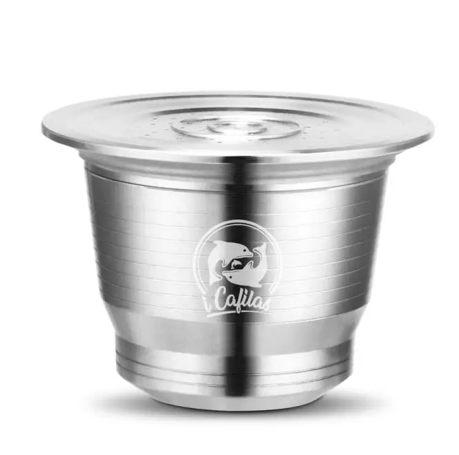 1 capsule Многоразовые кофейные капсулы Nespresso из нержавеющей стали, два типа, многоразовые кофейные капсулы с одноразовыми наклейками, фольга, Кофеварка - Цвет: 1 capsule