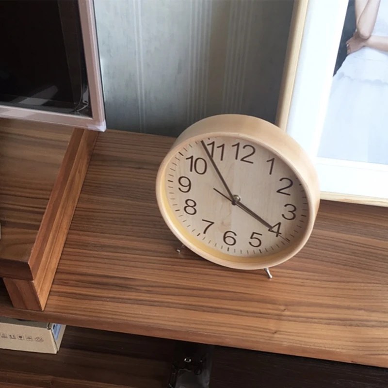 NOOLIM Table Clock Desktop Living Room Simple Solid Wood Modern Large Pendulum Creative Minimalist Ornaments | Дом и сад