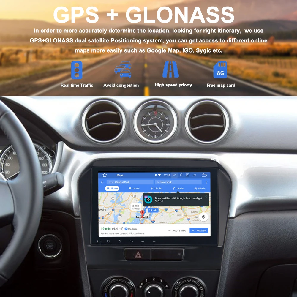 Автомагнитола 9 &quotс Android 0 для Suzuki Vitara dvd 2016 2017 головное устройство GPS рулевое
