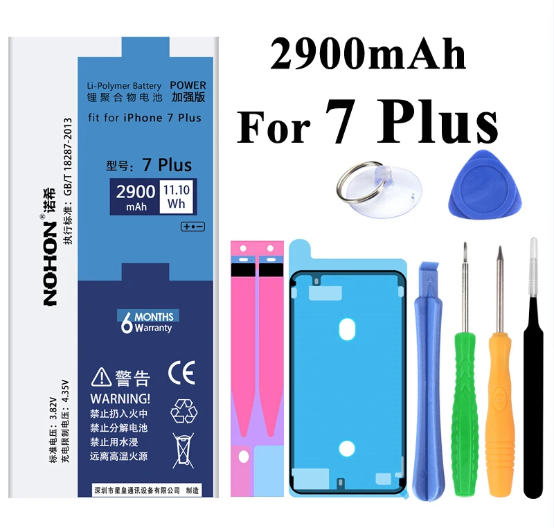 Nohon аккумулятор для iPhone 7 Plus X 7 P 7G iPhone7 7 Plus встроенные литий-полимерные аккумуляторы+ инструменты для Apple iPhone X 7 Plus 7 P батарея