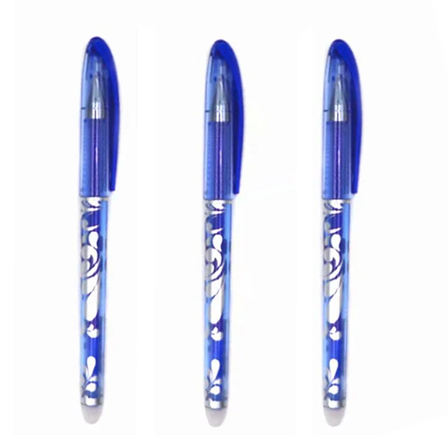 3Pcs blue pen 0,5 мм стираемая ручка, набор, моющаяся ручка, синие/черные чернила, гелевая ручка для офиса, школы, канцелярские принадлежности, ручка, инструмент для письма, подарок - Цвет: 3Pcs blue pen
