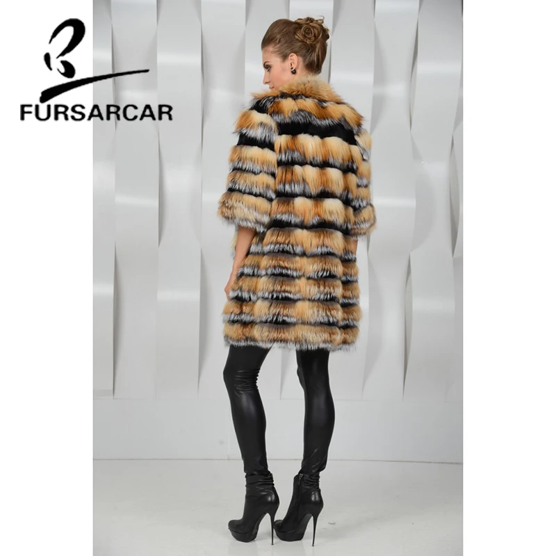 FURSARCAR 2020 Новое поступление пальто с натуральным мехом для женщин Высокое