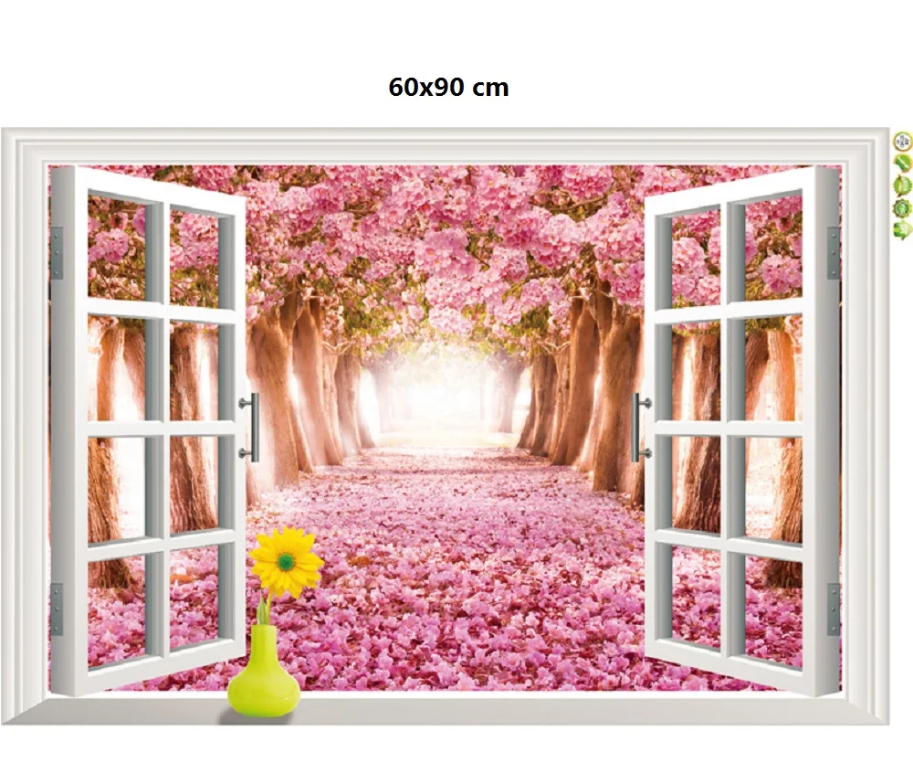 DIY Наклейка на стену 3D Вишневое дерево виниловые наклейки стены Съемная наклейка