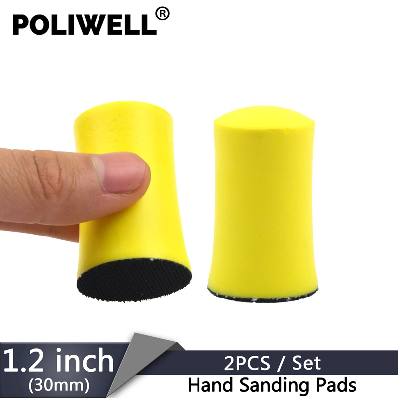 POLIWELL 2 шт. 1 дюймов пенопластовый шлифовальный блок крюк петля ручной коврик