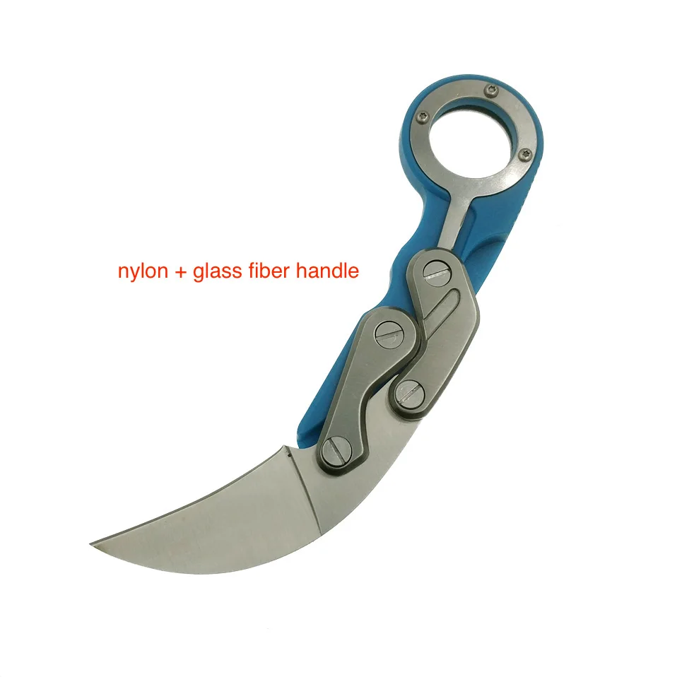 plastic handle blue Swayboo механический коготь нож Karambit CS GO выживания кольцо нож карманный тактический инструмент мини EDC Мульти нож - Цвет: plastic handle blue