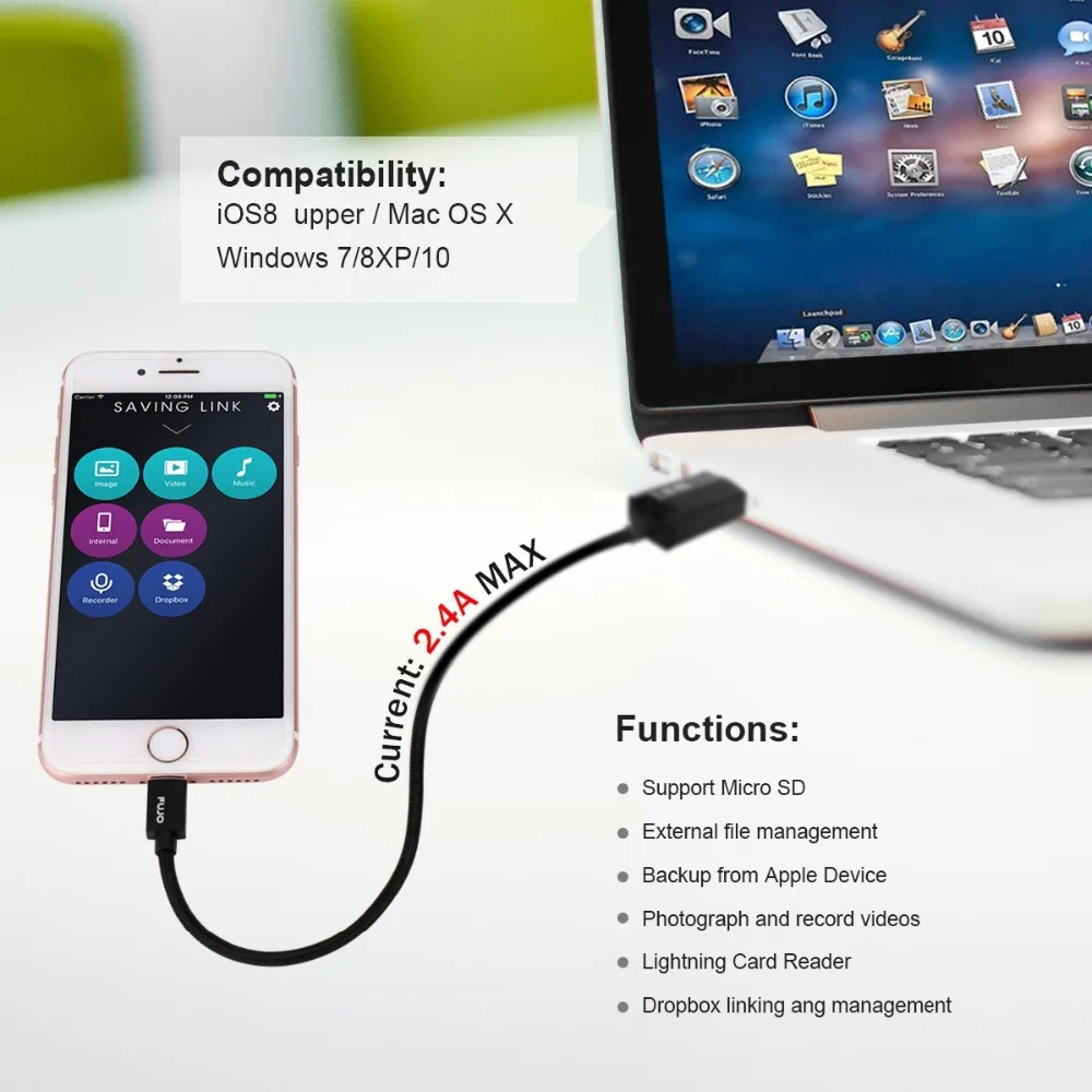Новинка 2019 года 3 в 1 SD TF OTG Card Reader usb кабель с разъемом Lightning зарядное устройство