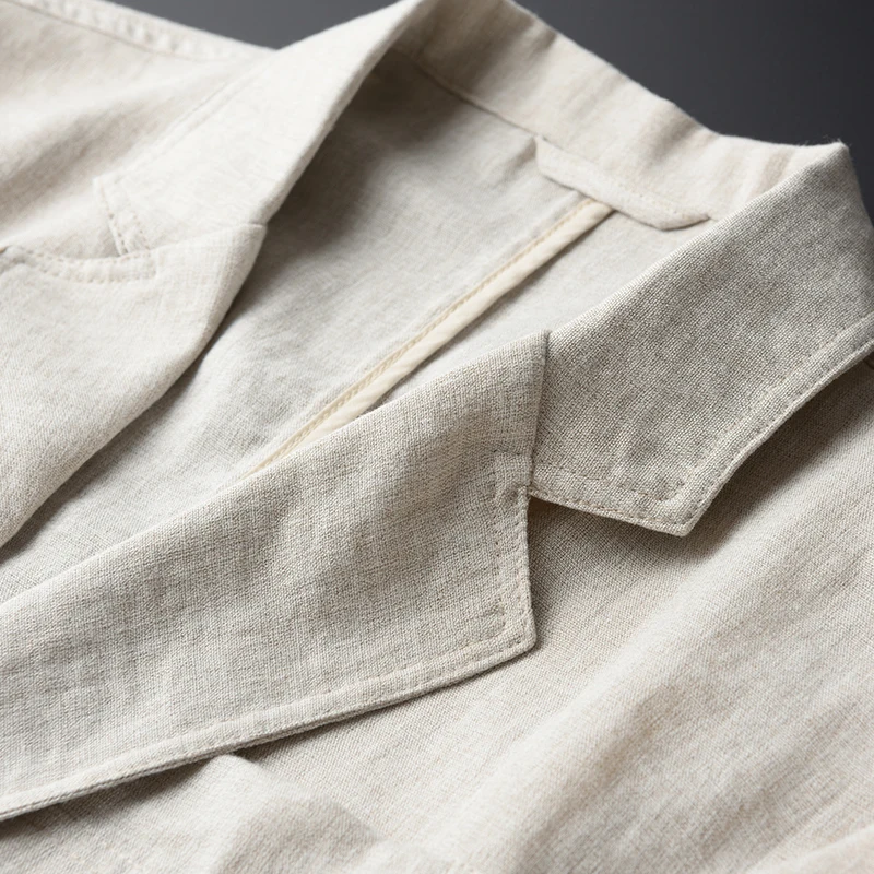 Minglu протектор блейзер человек новая имитация льняной пиджак на весну и осень