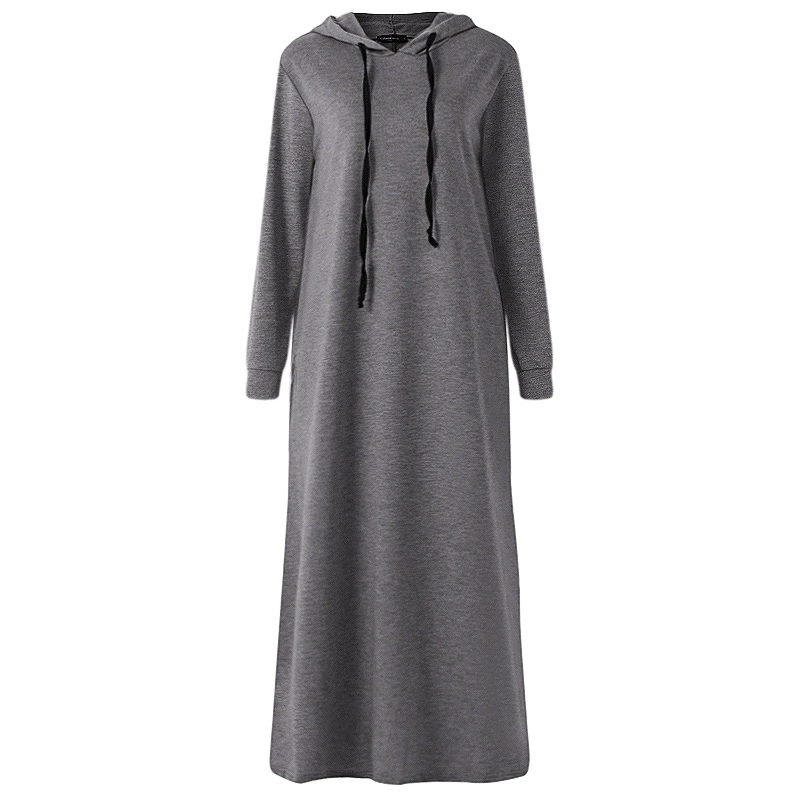 Женские платья худи Celmia с длинными рукавами, макси-платья 2020 зимы, повседневные свитшоты, женские платья, женские жилеты, плюс-сайз.
