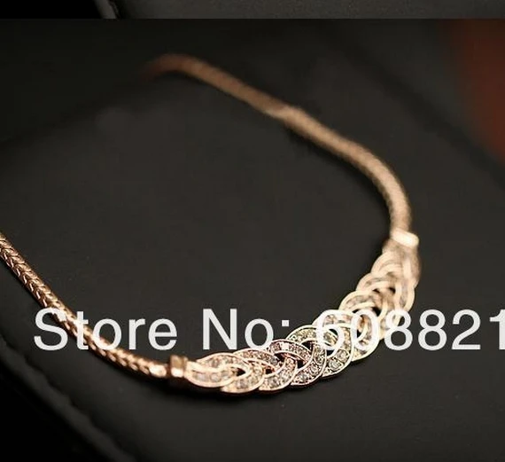 Женское винтажное ожерелье Noble Wheat Ear со стразами и кристаллами N005 B5|fashion jewelry|jewelry