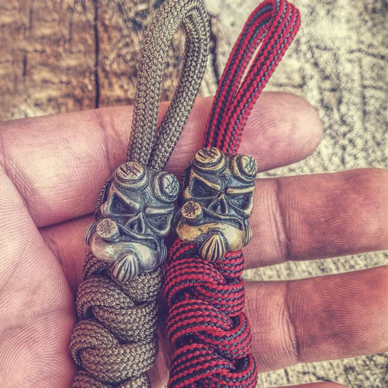 1 шт. Ретро латунные Оксидные бусины Hellboy EDC Paracord зонтик веревка шнур подвески ножи
