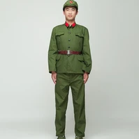 north korean soldier uniform red guards green performance costume stage film television eight route army outfit vietnam military