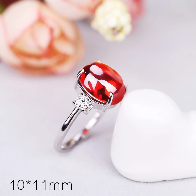 10*11mm 925 Sterling Silver Color Ring Setting Oval Cabochon Base Adjustable Blanks Supplies for Jewelry Making 11*15mm | Украшения и