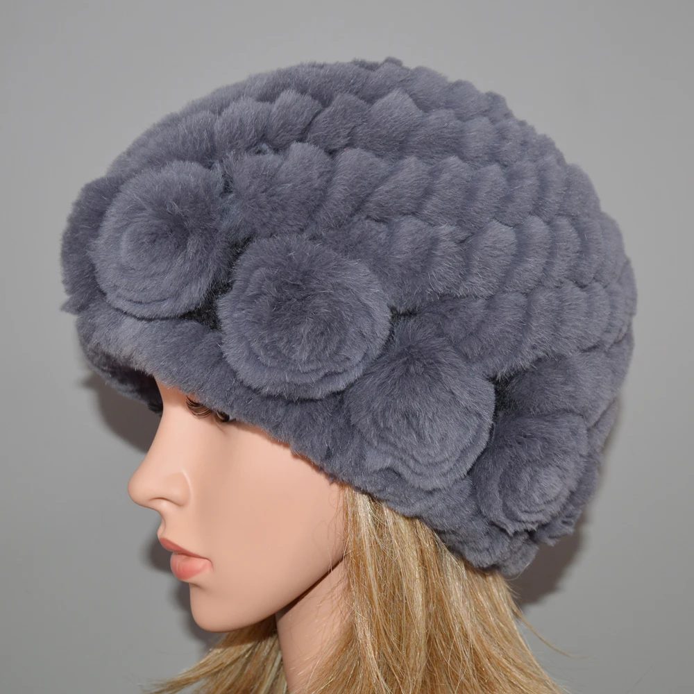 2021 Лидер продаж Для женщин натуральный шапка из меха кролика Рекс рекса шапки