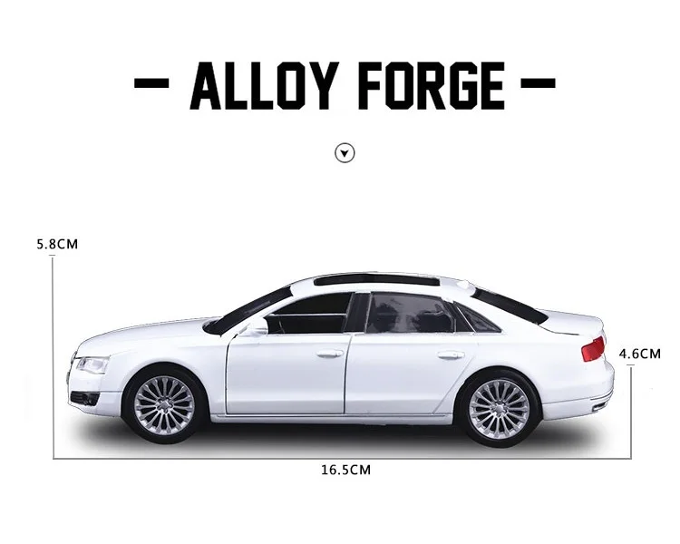 

High Simulation Exquisite Diecasts & Toy Vehicles: JACKIEKIM Car Styling AAudi A8L Luxury Car 1:32 Alloy Diecast Model Toy Car