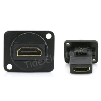 10 шт./лот D Type HDMI к прямое гнездо Шасси Панель Крепление соединитель аудио